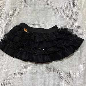 Black Ruffled Sequined Build-a-Bear with Elastic Waistband